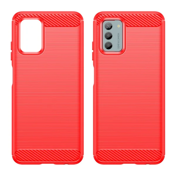 Силиконов Калъф Carbon Fibre Brushed за Nokia G42, Червен 2
