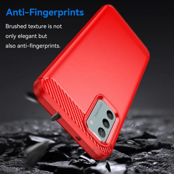 Силиконов Калъф Carbon Fibre Brushed за Nokia G42, Червен 4