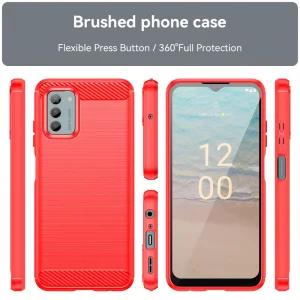 Силиконов Калъф Carbon Fibre Brushed за Nokia G42, Червен 3