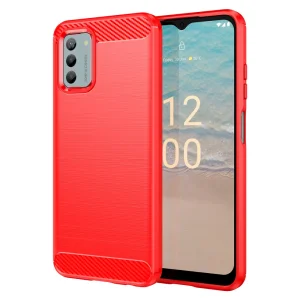 Силиконов Калъф Carbon Fibre Brushed за Nokia G42, Червен