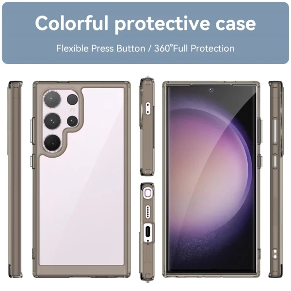 Shockproof Acrylic Case for Samsung Galaxy S24 Ultra, Gray 6
