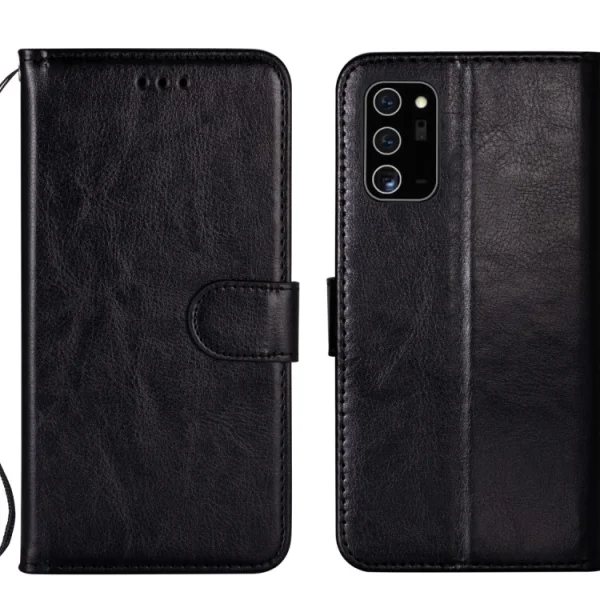 Калъф Тефтер Crazy Horse за Samsung Galaxy Note 20 / Note 20 5G, Черен 1
