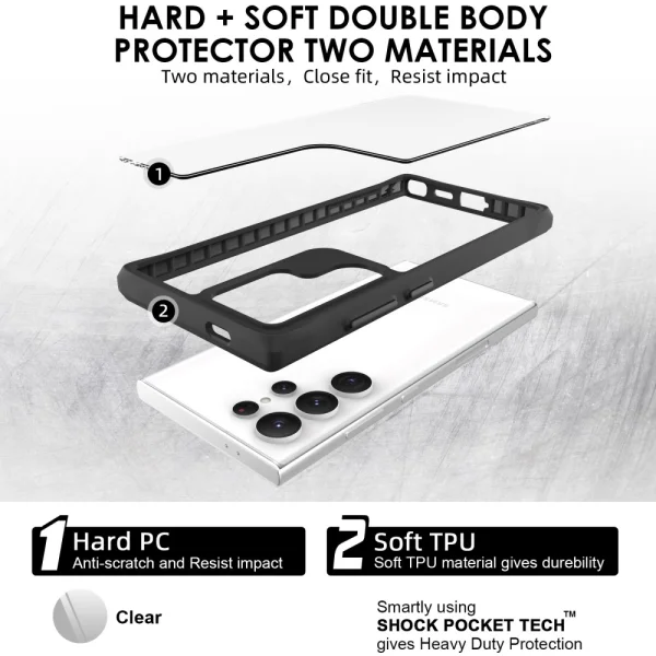 Удароустойчив калъф Combat X Mode за Samsung Galaxy S24 Ultra, Черен 3