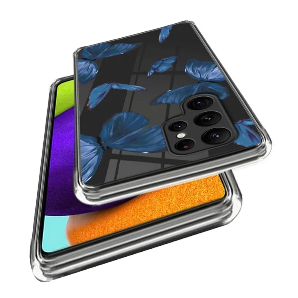 Silicone case for Samsung Galaxy S24 Ultra, Blue Butterflies 2
