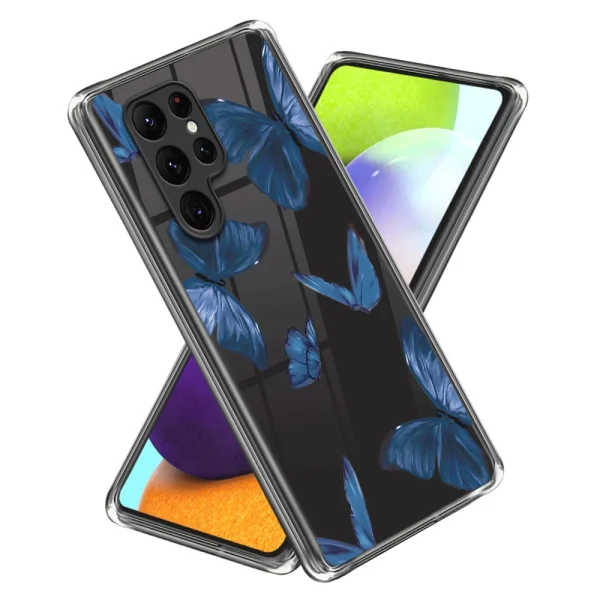 Silicone case for Samsung Galaxy S24 Ultra, Blue Butterflies 1