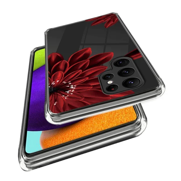 Silicone case for Samsung Galaxy S24 Ultra, Red flower 2