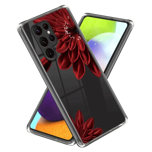 Silicone case for Samsung Galaxy S24 Ultra, Red flower 1
