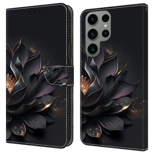 Калъф тефтер 3D Pattern за Samsung Galaxy S24 Ultra, Лилав лотос