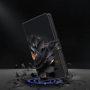 Wallet Case 3D Pattern for Samsung Galaxy S24 Ultra, Purple Lotus 5