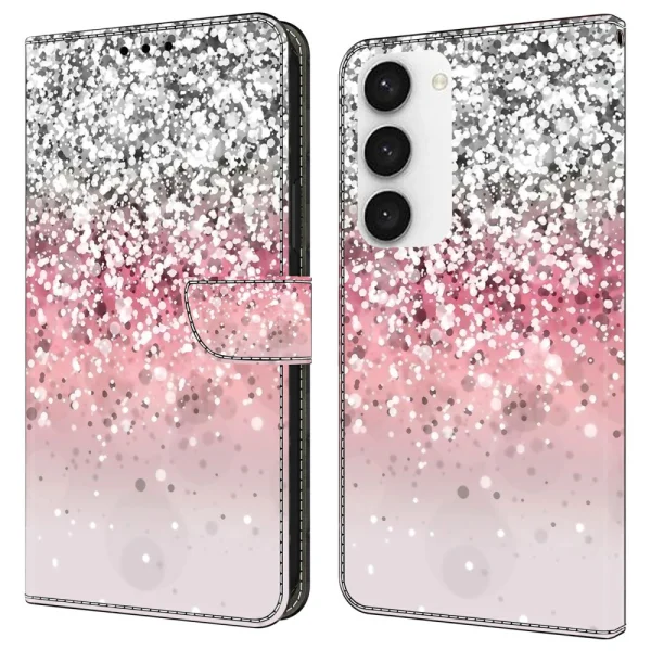 3D Pattern wallet case for Samsung Galaxy S24, Gradient Glitter 1