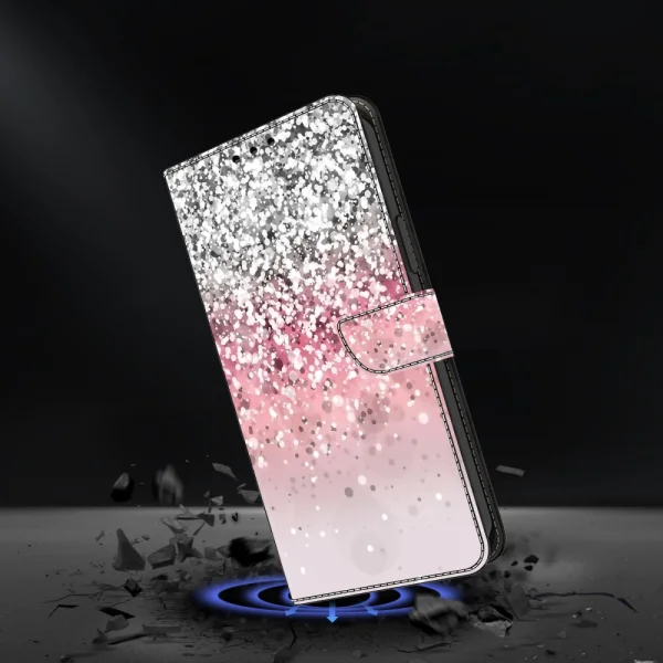 3D Pattern wallet case for Samsung Galaxy S24, Gradient Glitter 4