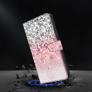 3D Pattern wallet case for Samsung Galaxy S24, Gradient Glitter 4