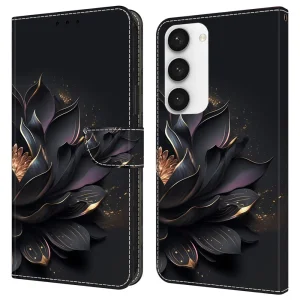 Калъф тефтер 3D Pattern за Samsung Galaxy S24, Лилав лотос