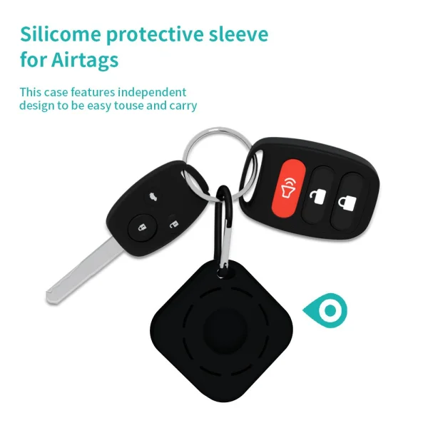 Silicone case for Apple AirTag Bluetooth Locator, Black 2
