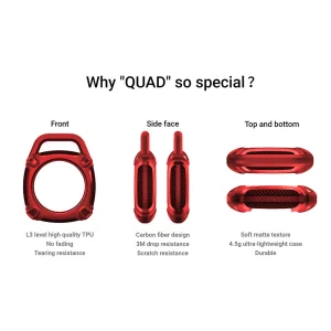 Silicone Case QUAD Element for Apple AirTag Bluetooth Locator, Red 3