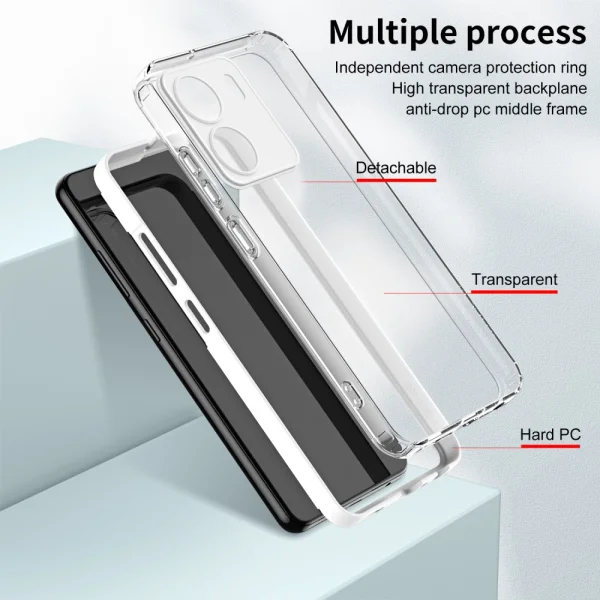 Shockproof case Hybrid Frame for Xiaomi Redmi 13C 4G, White 5