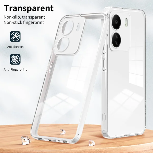 Shockproof case Hybrid Frame for Xiaomi Redmi 13C 4G, White 4