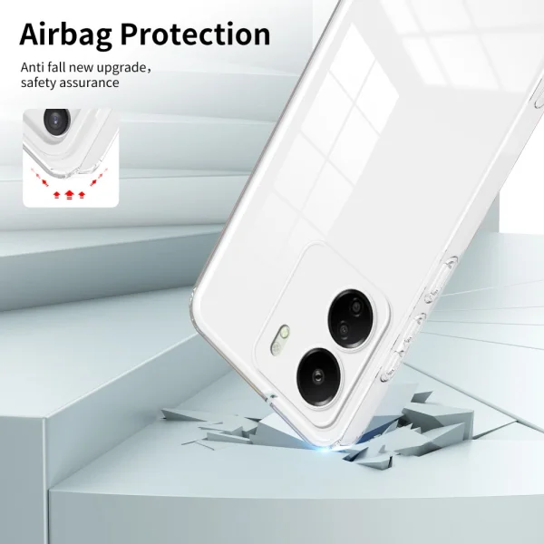 Shockproof case Hybrid Frame for Xiaomi Redmi 13C 4G, White 2