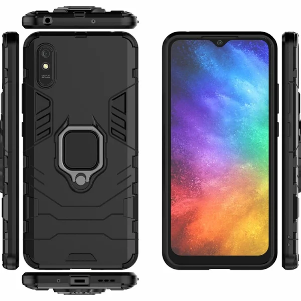 Shockproof case Ring Holder for Xiaomi Redmi 9A, Black 4