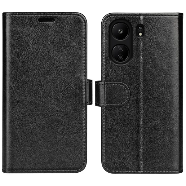 Калъф Тефтер Crazy Horse Wallet за Xiaomi Redmi 13C, Черен 1
