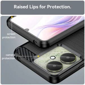 Силиконов Калъф Carbon Fibre Brushed за Xiaomi Redmi 13C, Черен 5