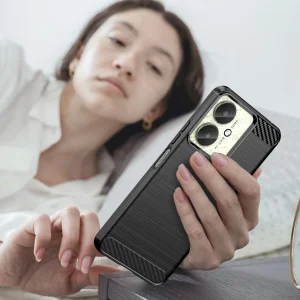 Силиконов Калъф Carbon Fibre Brushed за Xiaomi Redmi 13C, Черен 6