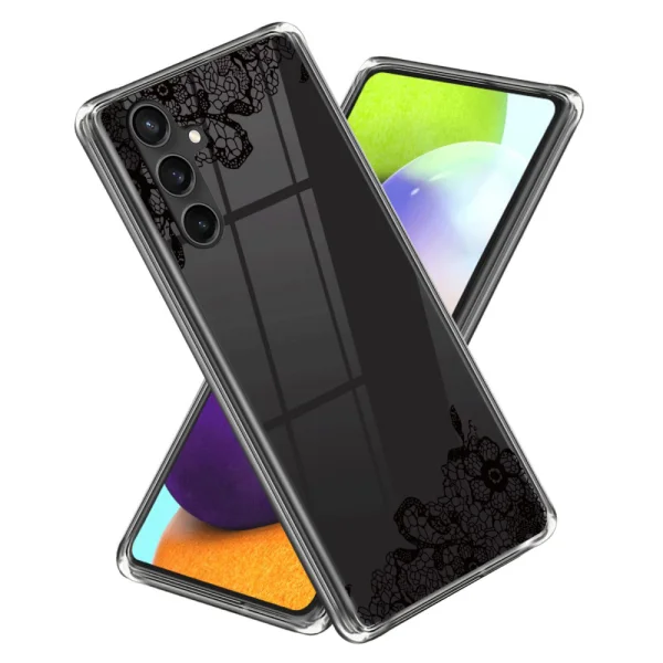 Силиконов калъф за Samsung Galaxy S23 FE, Черна дантела 1