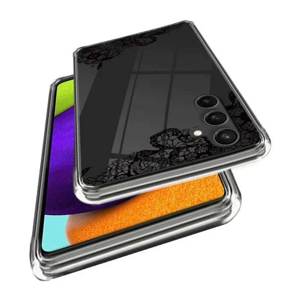 Силиконов калъф за Samsung Galaxy S23 FE, Черна дантела 2