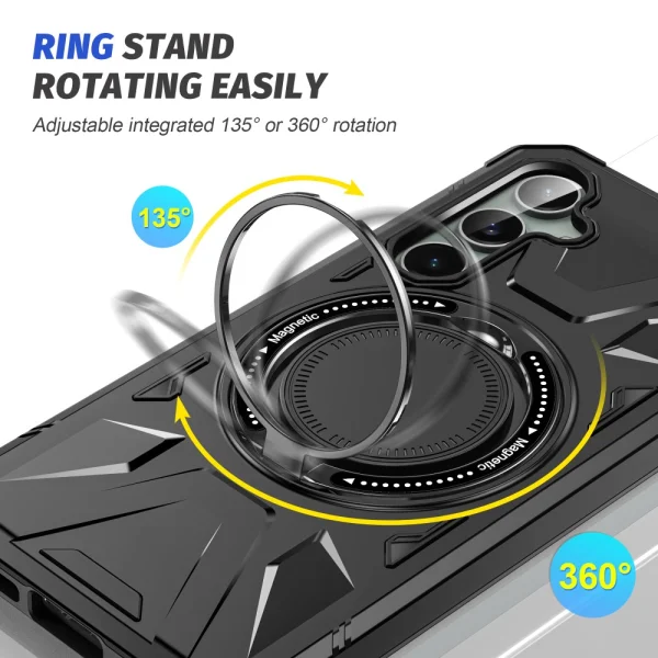 Shockproof case Rotating Kickstand for Samsung Galaxy S23 FE, Black 4