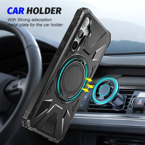 Shockproof case Rotating Kickstand for Samsung Galaxy S23 FE, Black 2