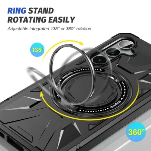 Shockproof case Rotating Kickstand for Samsung Galaxy S23 FE, Black 4