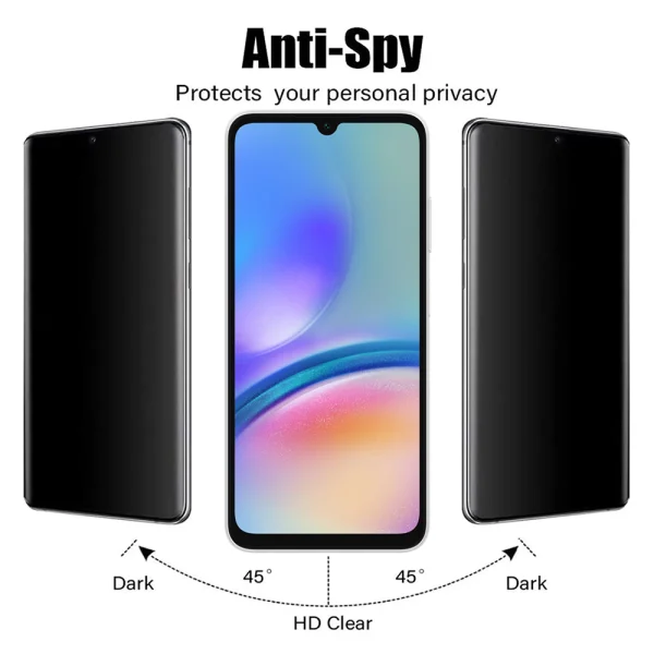 Стъклен Протектор 5D Full Clue PRIVACY за Samsung Galaxy A05s, Черен 2