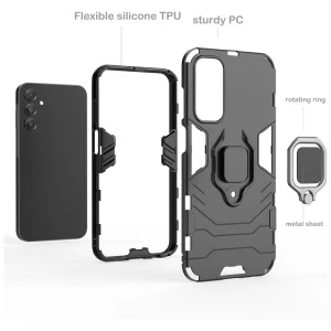 Shockproof Case Kickstand Ring for Samsung Galaxy A15, Black 3