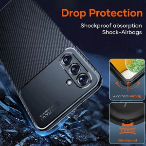 Silicone Case Carbon Fiber Texture for Samsung Galaxy A15, Black 4
