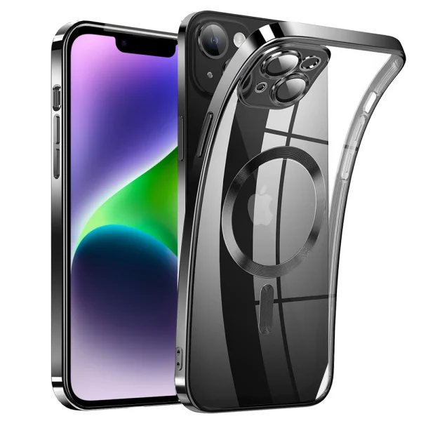 Luxury MagSF Silicone Case for iPhone 14, Black 1