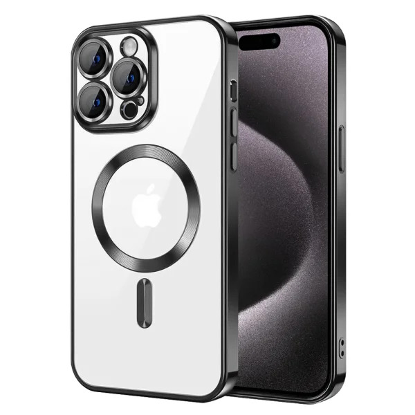 Silicone Case Luxury MagSF for iPhone 15 Pro, Black 1