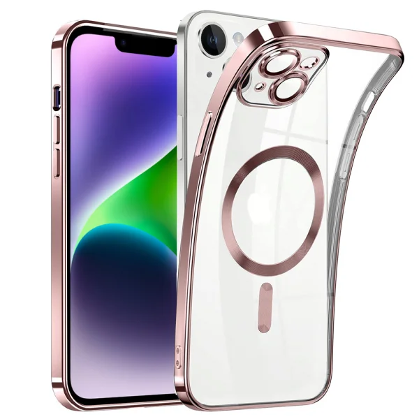 Silicone Case Luxury MagSF for iPhone 14, Pink 1