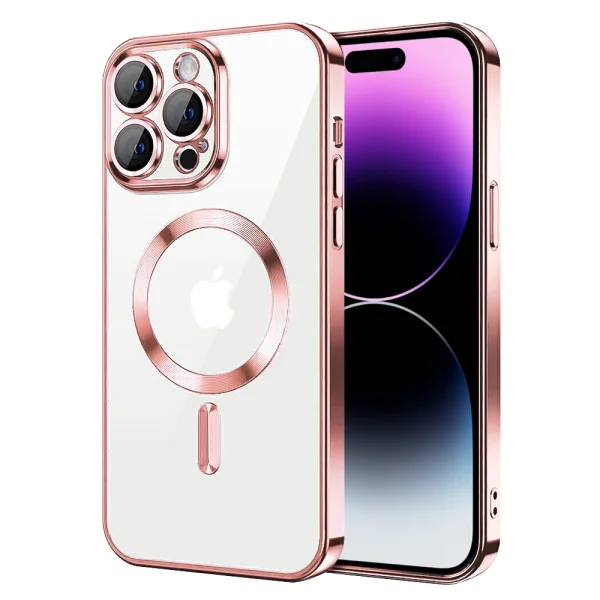 Силиконов калъф Luxury MagSF за iPhone 14 Pro, Розов 1