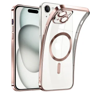 Силиконов калъф Luxury MagSF за iPhone 15 Plus, Розов