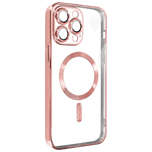 Силиконов калъф Luxury MagSF за iPhone 15 Pro Max, Розов 3