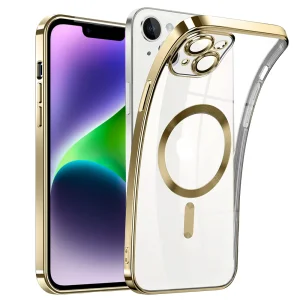 Силиконов калъф Luxury MagSF за iPhone 14, Златист