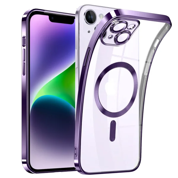 Silicone Case Luxury MagSF for iPhone 14, Purple 1