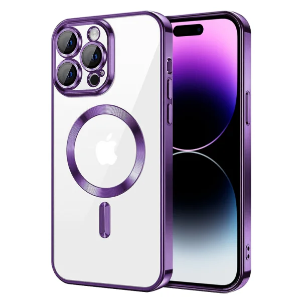 Силиконов калъф Luxury MagSF за iPhone 14 Pro Max, Лилав 1