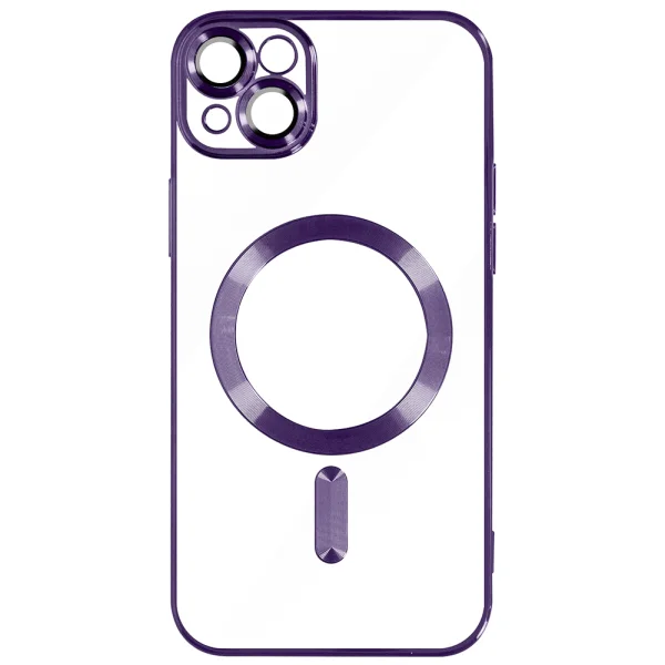 Luxury MagSF Silicone Case for iPhone 15, Purple 2