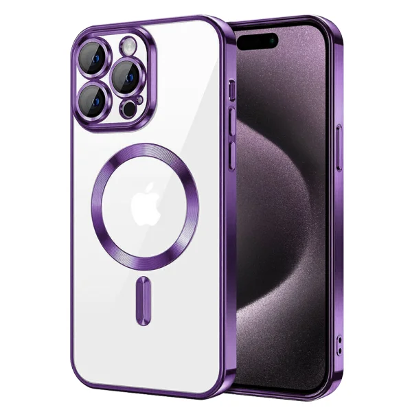 Silicone case Luxury MagSF for iPhone 15 Pro, Purple 1