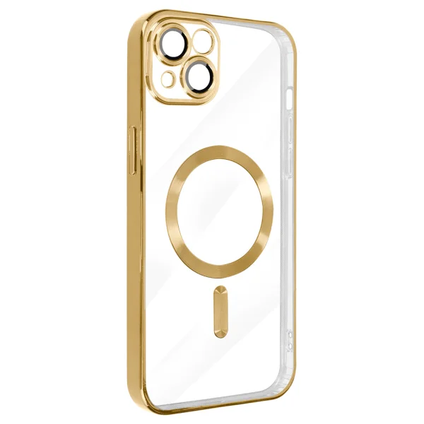Luxury MagSF Silicone Case for iPhone 15 Plus, Gold 3