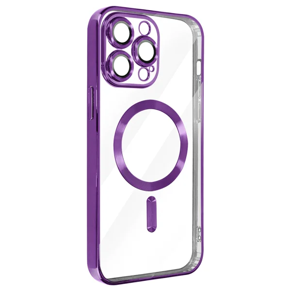 Силиконов калъф Luxury MagSF за iPhone 15 Pro Max, Лилав 3