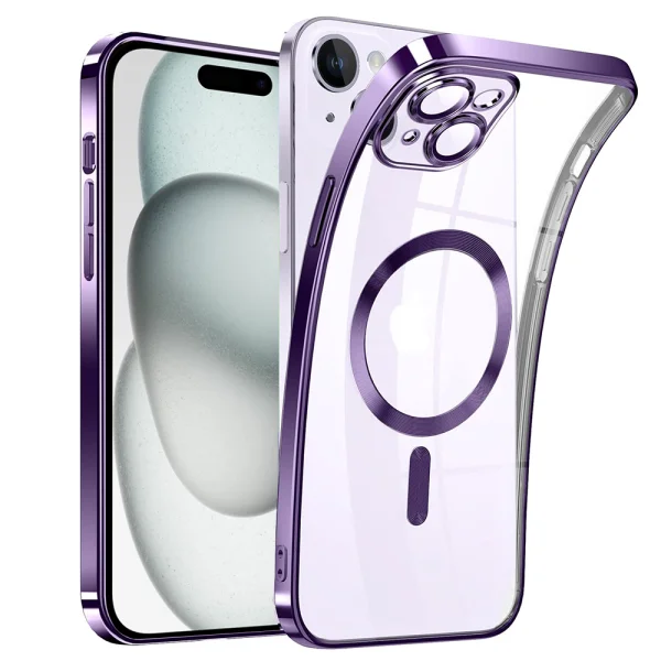 Silicone Case Luxury MagSF for iPhone 15 Plus, Purple 1
