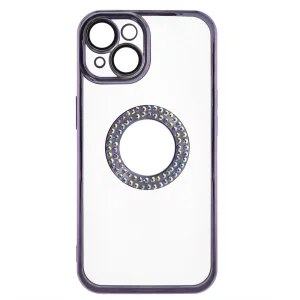 Силиконов калъф Diamond за iPhone 15 Plus, Лилав 3