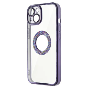 Силиконов калъф Diamond за iPhone 15 Plus, Лилав